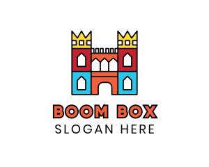 Colorful Polygon Castle logo design