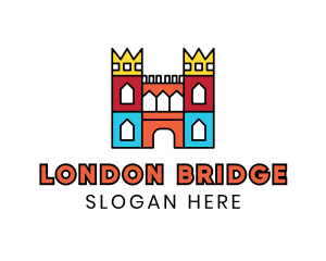London - Colorful Polygon Castle logo design
