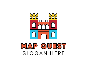 Colorful Polygon Castle logo design