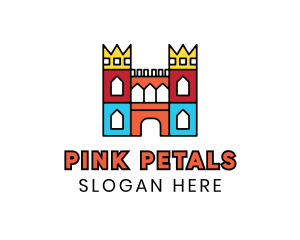 Colorful Polygon Castle logo design