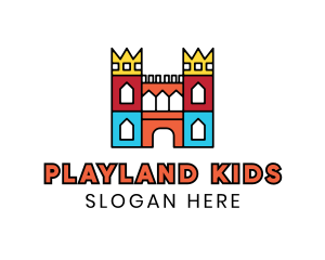 Colorful Polygon Castle logo design