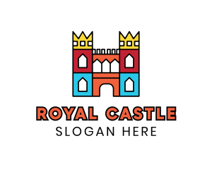 Castle - Colorful Polygon Castle logo design