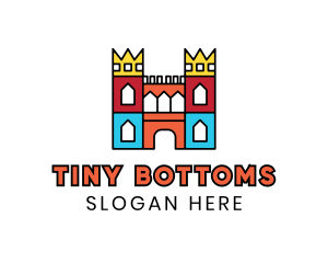 Colorful Polygon Castle logo design