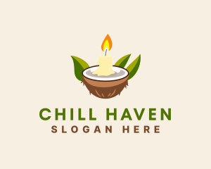 Coconut Spa Candle logo design