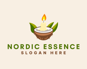 Coconut Spa Candle logo design