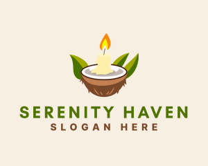 Relaxing - Coconut Spa Candle logo design