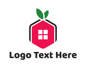 Hexagon - Pink Home Window logo design