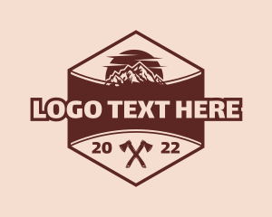 Camper - Mountain Travel Axe logo design