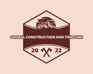 Mountaineer - Mountain Travel Axe logo design