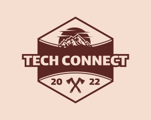 Campground - Mountain Travel Axe logo design