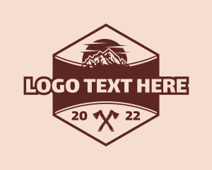 Explore - Mountain Travel Axe logo design