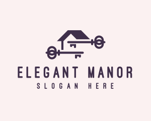 Manor - House Real Estate Key logo design