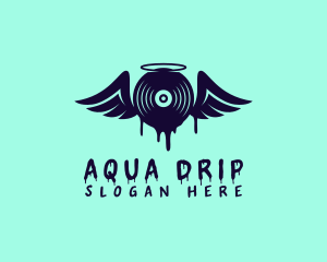 Drip - Dripping Vinyl Wings logo design