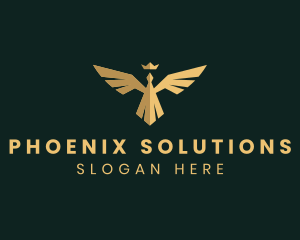 Phoenix - Deluxe Phoenix Crown logo design