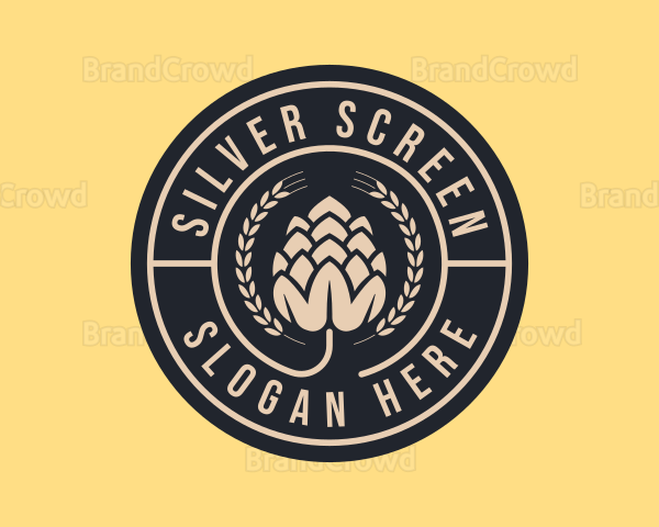 Beer Hops Wreath Distillery Logo