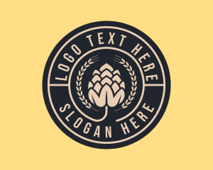 Beer Hops Wreath Distillery  Logo