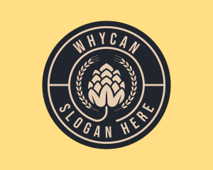 Beer Hops Wreath Distillery  Logo