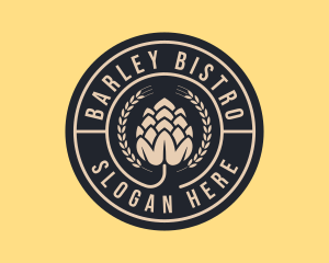 Barley - Beer Hops Wreath Distillery logo design