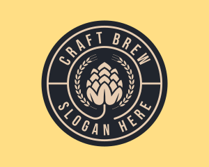 Brewer - Beer Hops Wreath Distillery logo design