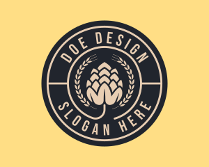 Beer Hops Wreath Distillery  logo design
