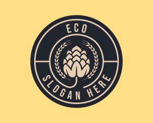 Beer Hops Wreath Distillery  logo design