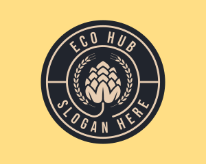 Beer Hops Wreath Distillery  logo design