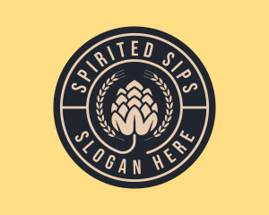 Alcohol - Beer Hops Wreath Distillery logo design