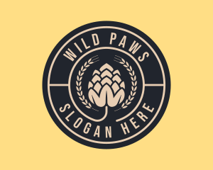 Beer Hops Wreath Distillery  logo design