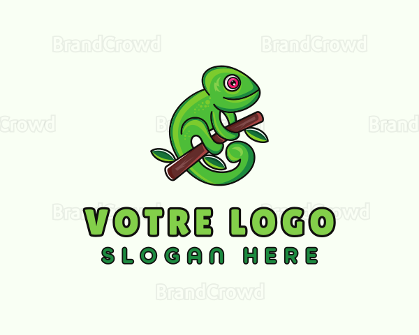 Wild Chameleon Lizard Logo