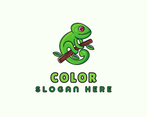 Wild Chameleon Lizard Logo