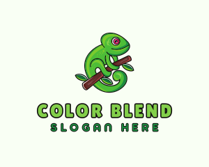 Wild Chameleon Lizard logo design