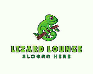 Lizard - Wild Chameleon Lizard logo design