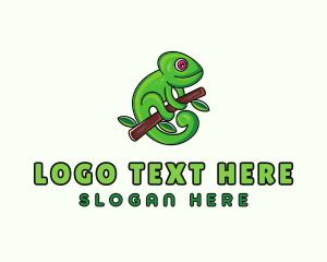 Wild Chameleon Lizard Logo