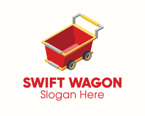 Wagon - 3D Wheel Cart logo design