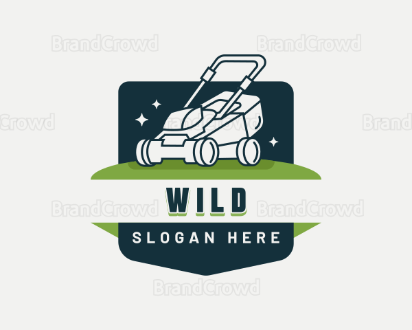 Lawn Mower Landscape Badge Logo