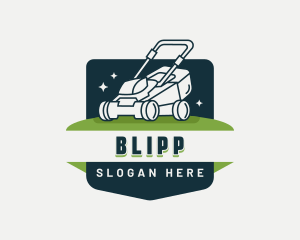 Emblem - Lawn Mower Landscape Badge logo design