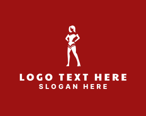 Nude - Sexy Lingerie Lady logo design