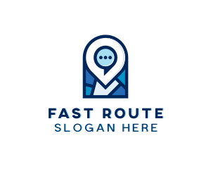 Route - Chat Travel Navigation logo design