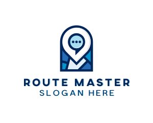 Chat Travel Navigation logo design