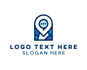 Talk - Chat Travel Navigation logo design