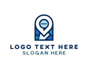 Route - Chat Travel Navigation logo design