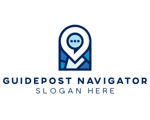 Chat Travel Navigation logo design