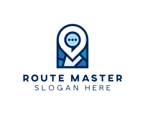 Chat Travel Navigation logo design