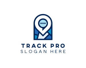 Tracker - Chat Travel Navigation logo design