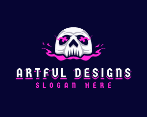 Skull Death Flame logo design