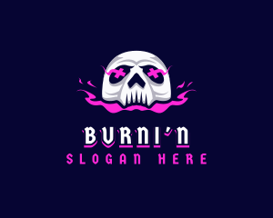 Skull Death Flame logo design