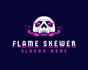 Skull Death Flame logo design