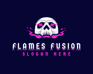 Skull Death Flame logo design