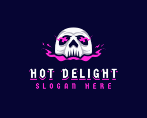 Skull Death Flame logo design