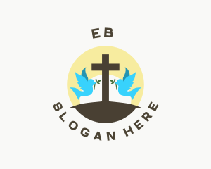 Spiritual - Dove Cross Religion logo design